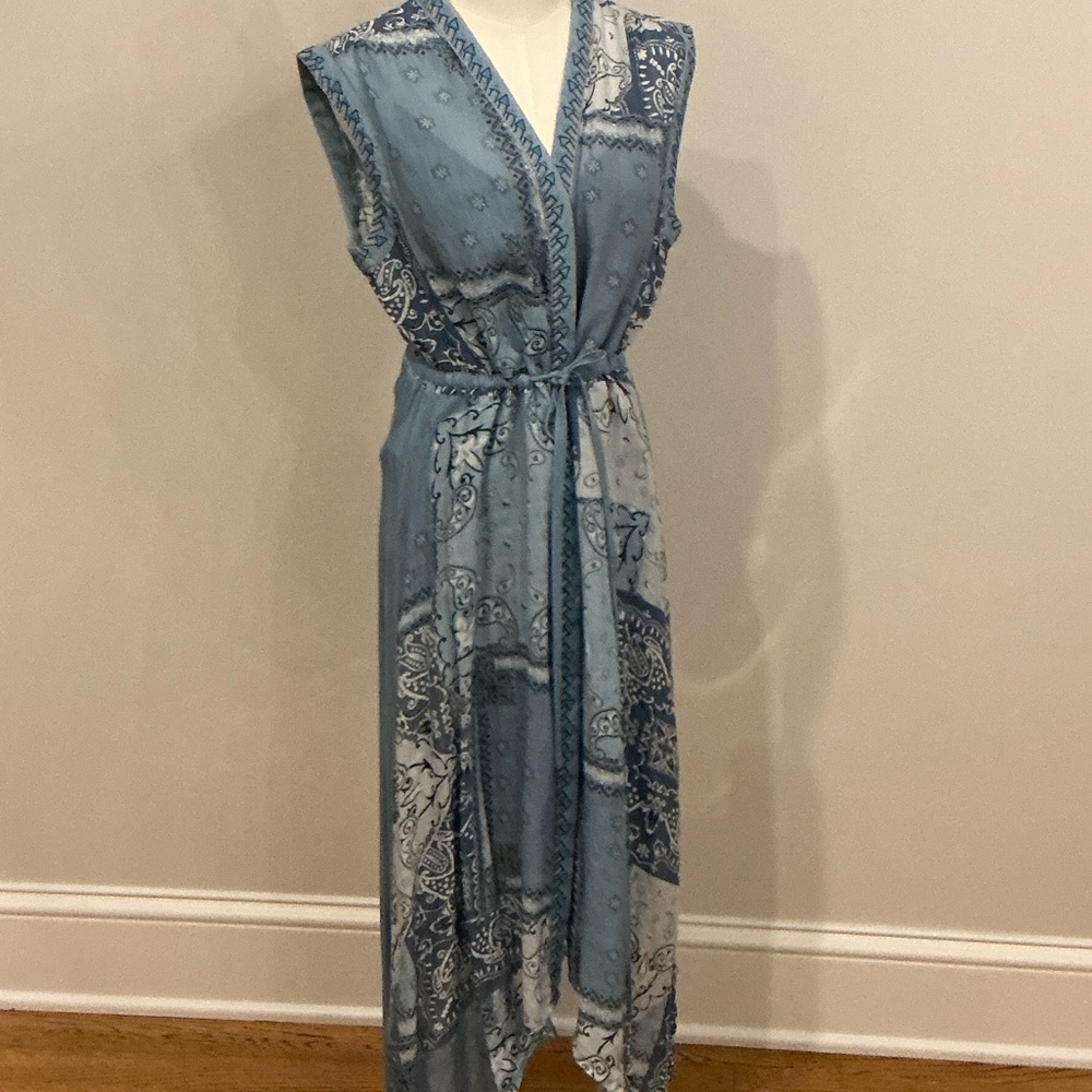 Johnny Was Light Blue Patterned dress